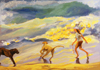 girl with dogs
